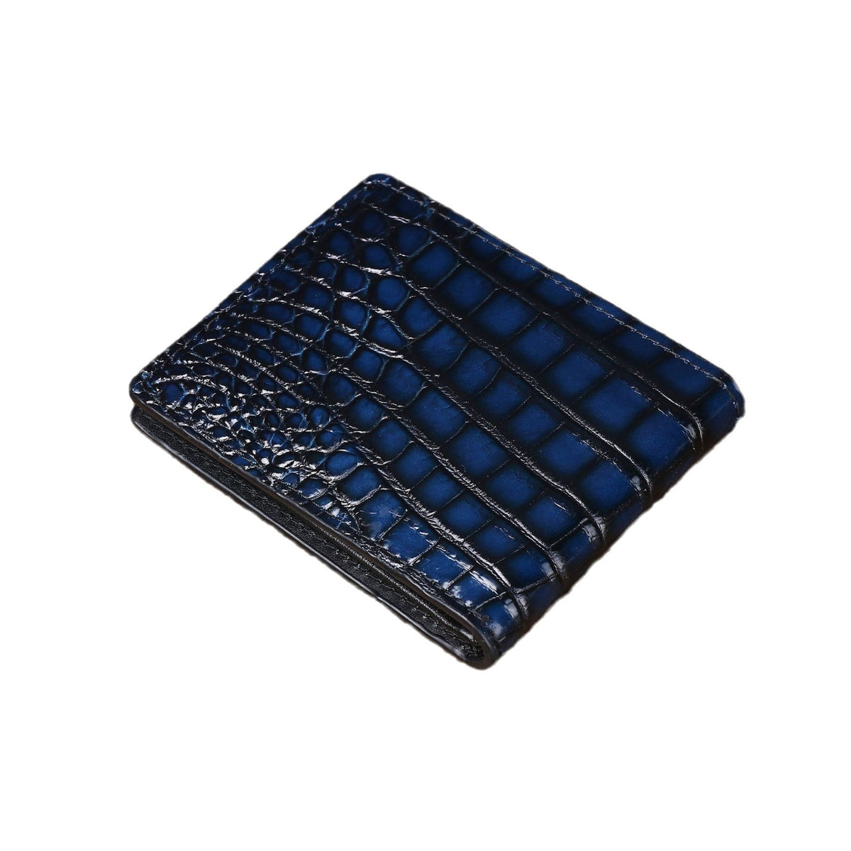 Crocodile-Embossed Leather Wallet