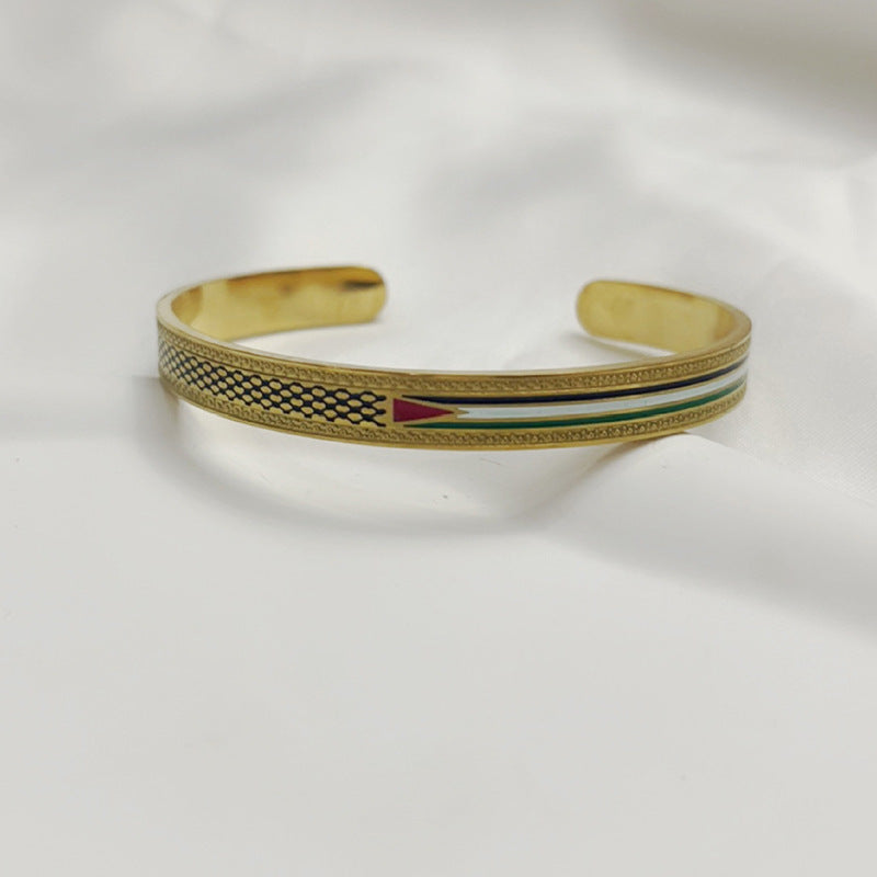 Stainless steel bracelet Middle East jewelry men's women's arabic jewelry furnace vacuum color retention Europe and the United States popular