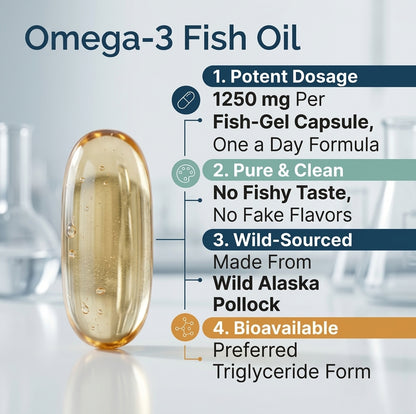 Ultra-Pure Deep Sea Omega-3 Fish Oil Softgels