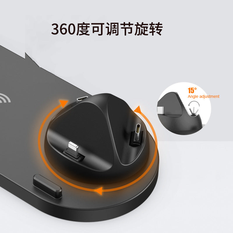 Cross-border hot selling mobile phone wireless charger, headphone charging stand, watch holder, multi-functional wireless charger