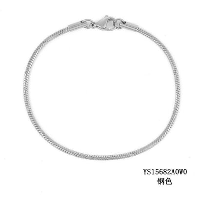 Korean round snake chain bracelet gold-plated stainless steel bracelet tide men's and women's jewelry fine bracelet batch