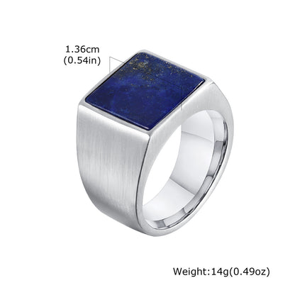 Natural Stone Square Signet Ring