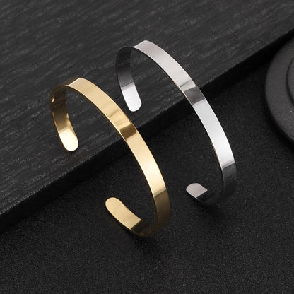 Cross-border titanium steel bracelet fashion simple stainless steel bracelet does not fade open C shape bracelet versatile hand jewelry wholesale