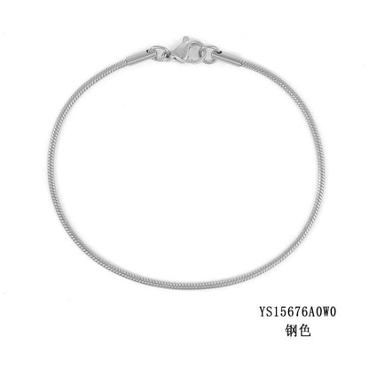 Korean round snake chain bracelet gold-plated stainless steel bracelet tide men's and women's jewelry fine bracelet batch