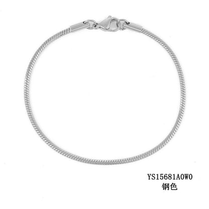 Korean round snake chain bracelet gold-plated stainless steel bracelet tide men's and women's jewelry fine bracelet batch