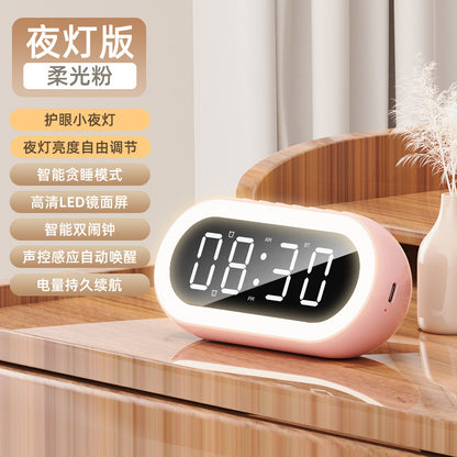 Cross-border creative private model LED digital clock student night light small alarm clock colorful RGB light multi-function Bluetooth audio