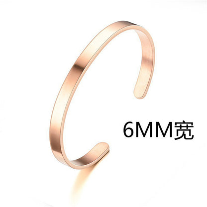 Cross-border titanium steel bracelet fashion simple stainless steel bracelet does not fade open C shape bracelet versatile hand jewelry wholesale