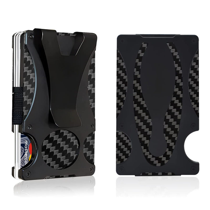 New Bowling Ball Pattern Aluminum Alloy Card Holder RFID Carbon Fiber Metal Wallet Slim Men's Credit Card Bag Card