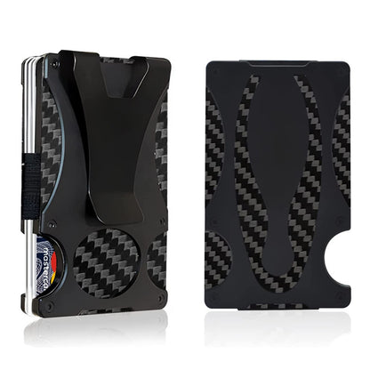 New Bowling Ball Pattern Aluminum Alloy Card Holder RFID Carbon Fiber Metal Wallet Slim Men's Credit Card Bag Card