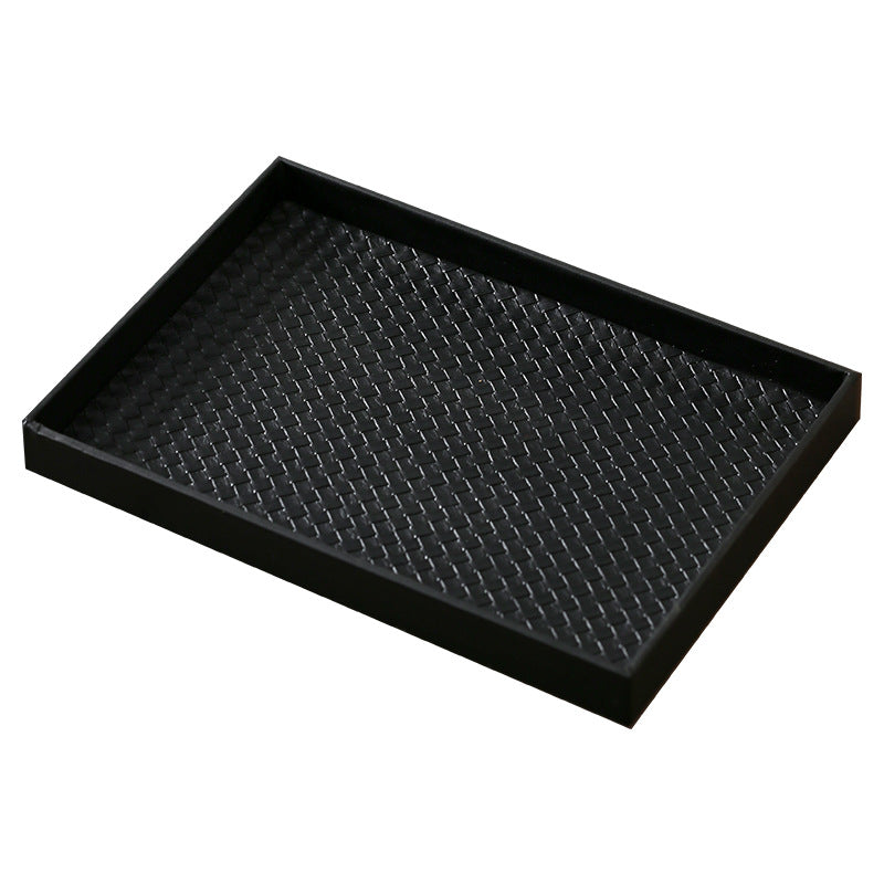 Light luxury leather pallet square living room model room high-end aromatherapy perfume cosmetics storage tray ornament