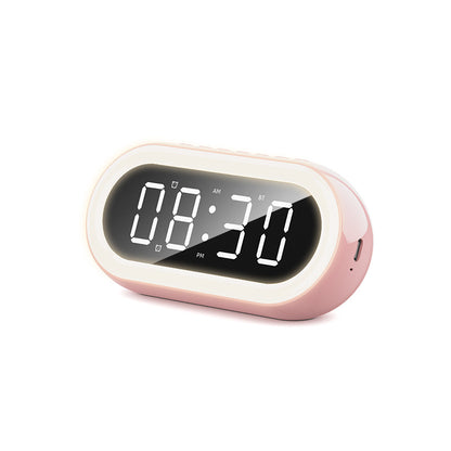 Cross-border creative private model LED digital clock student night light small alarm clock colorful RGB light multi-function Bluetooth audio