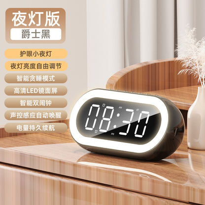 Cross-border creative private model LED digital clock student night light small alarm clock colorful RGB light multi-function Bluetooth audio
