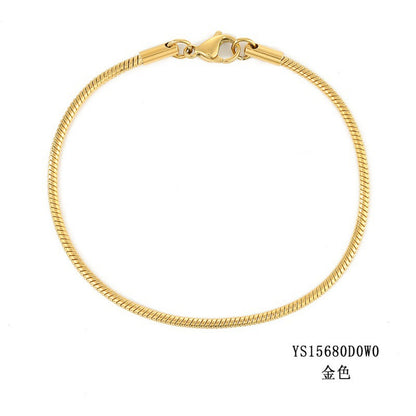 Korean round snake chain bracelet gold-plated stainless steel bracelet tide men's and women's jewelry fine bracelet batch