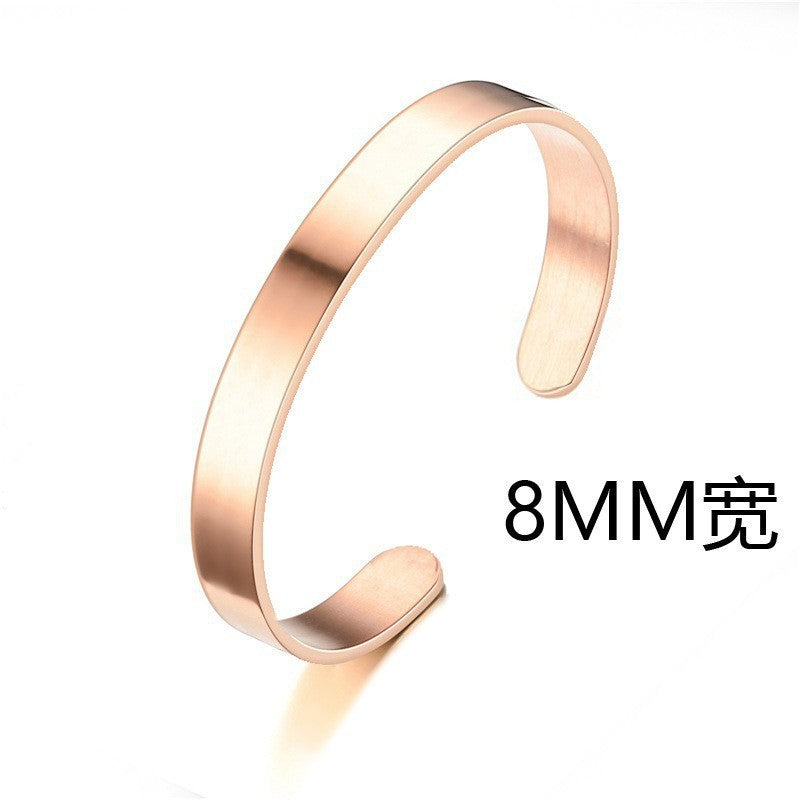 Cross-border titanium steel bracelet fashion simple stainless steel bracelet does not fade open C shape bracelet versatile hand jewelry wholesale