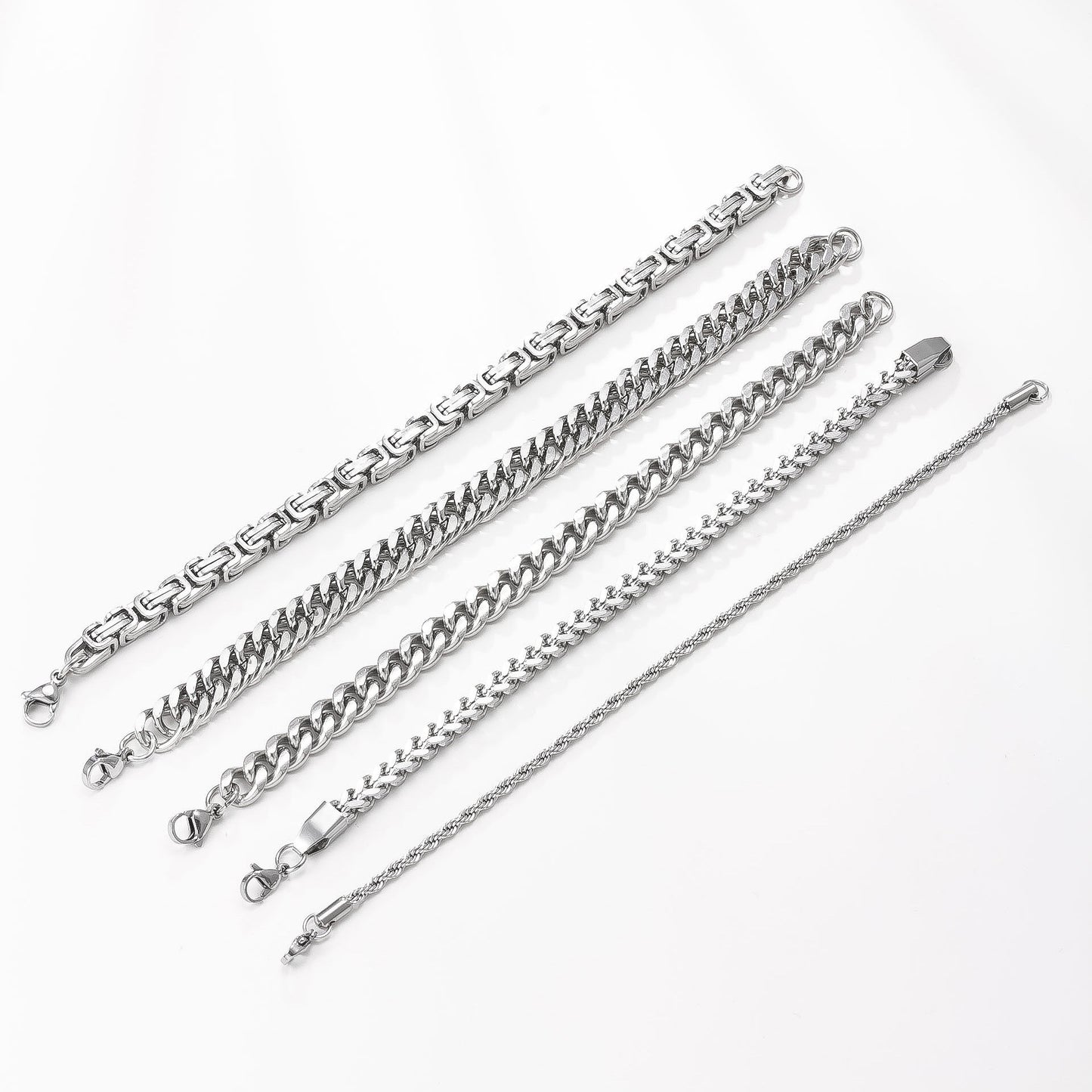 temu explosive stainless steel bracelet fashion men's bracelet set Cuban chain hip hop style titanium steel jewelry manufacturer