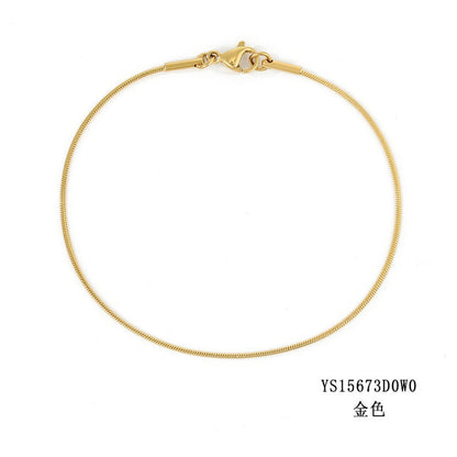 Korean round snake chain bracelet gold-plated stainless steel bracelet tide men's and women's jewelry fine bracelet batch