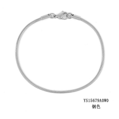 Korean round snake chain bracelet gold-plated stainless steel bracelet tide men's and women's jewelry fine bracelet batch