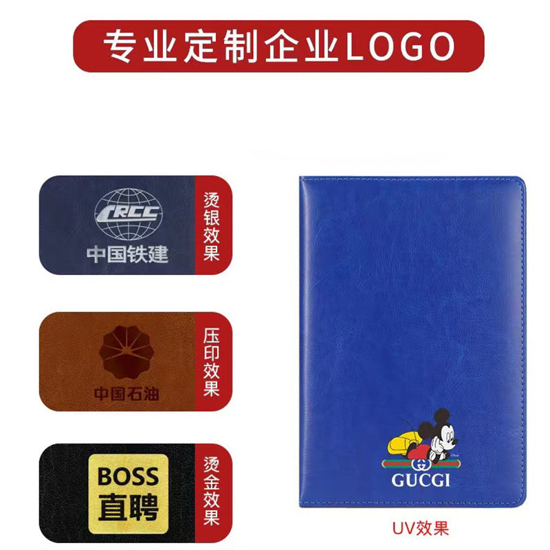 Business leather A5 notebook custom thickened office meeting notepad student high-value notebook can print LOGO