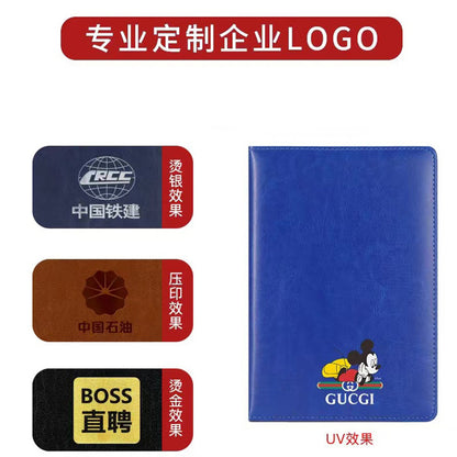 Business leather A5 notebook custom thickened office meeting notepad student high-value notebook can print LOGO