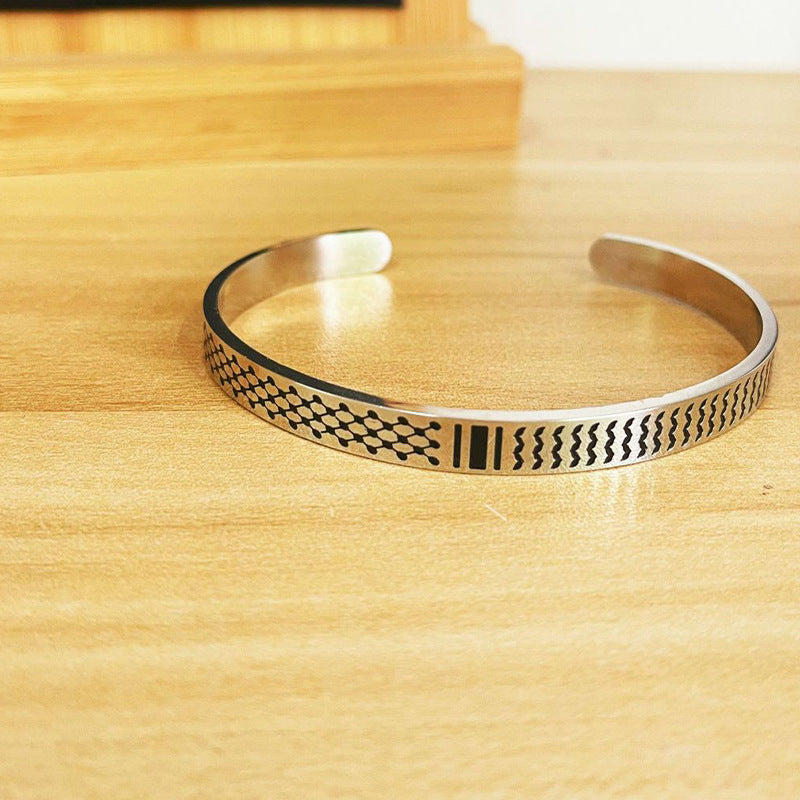 Stainless steel bracelet Middle East jewelry men's women's arabic jewelry furnace vacuum color retention Europe and the United States popular