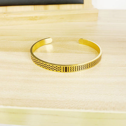 Stainless steel bracelet Middle East jewelry men's women's arabic jewelry furnace vacuum color retention Europe and the United States popular