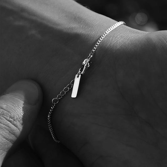 Minimalist style long pendant bracelet 18K gold does not fade commuting versatile layering wear fine box chain wholesale