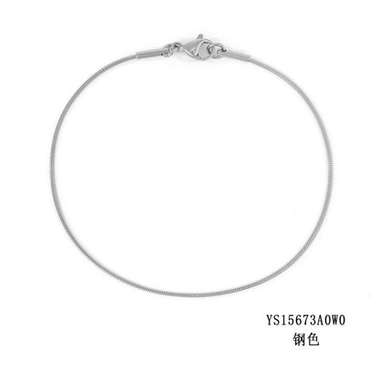 Korean round snake chain bracelet gold-plated stainless steel bracelet tide men's and women's jewelry fine bracelet batch