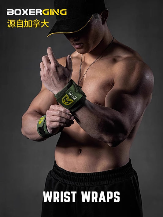 Fitness wrist brace male sprained wrist pain female bandage booster belt pressurized sports protection professional bench press deadlift weightlift