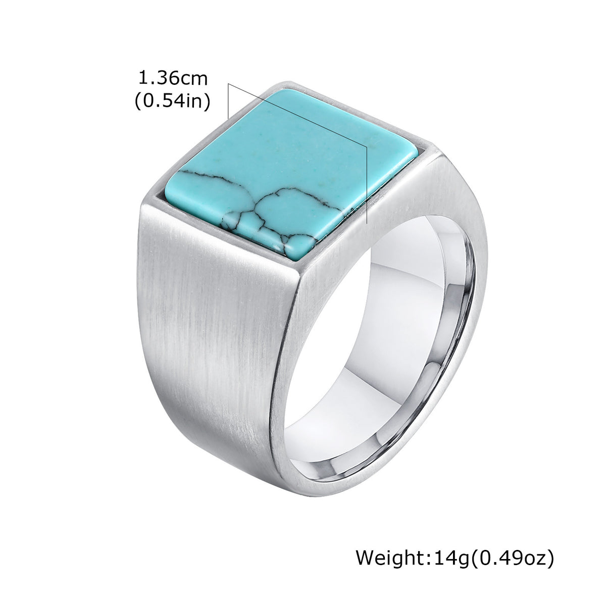 Natural Stone Square Signet Ring