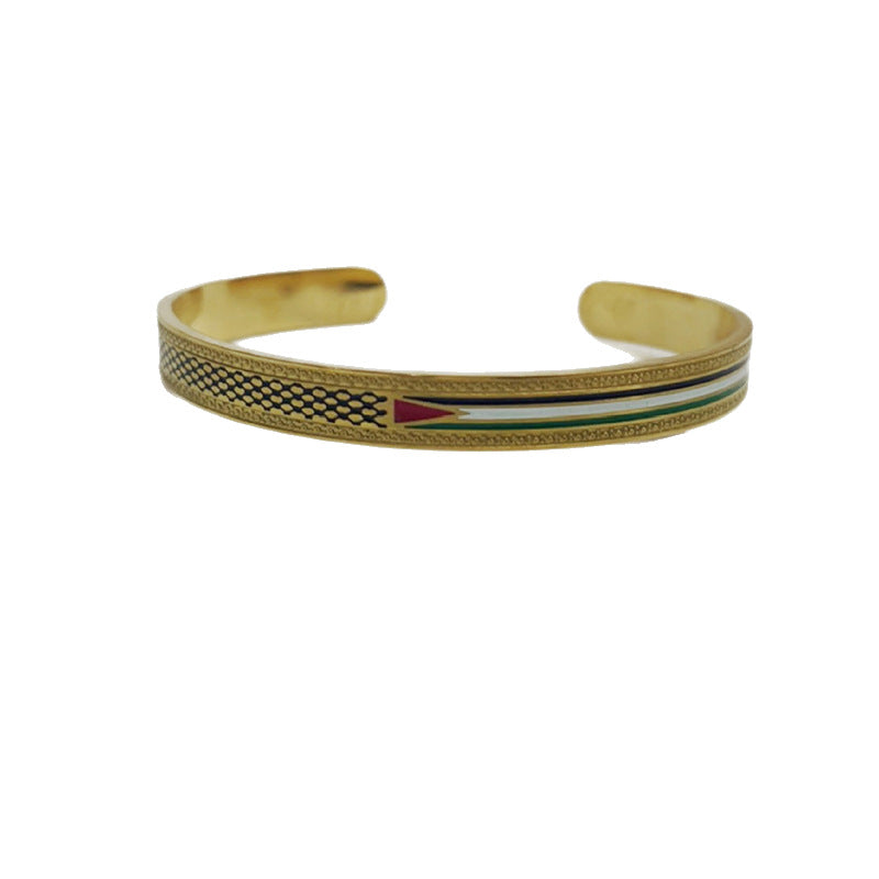 Stainless steel bracelet Middle East jewelry men's women's arabic jewelry furnace vacuum color retention Europe and the United States popular