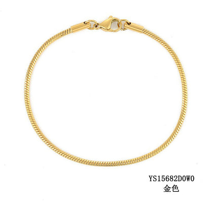 Korean round snake chain bracelet gold-plated stainless steel bracelet tide men's and women's jewelry fine bracelet batch