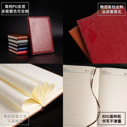 Business leather A5 notebook custom thickened office meeting notepad student high-value notebook can print LOGO