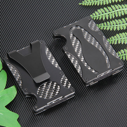 New Bowling Ball Pattern Aluminum Alloy Card Holder RFID Carbon Fiber Metal Wallet Slim Men's Credit Card Bag Card