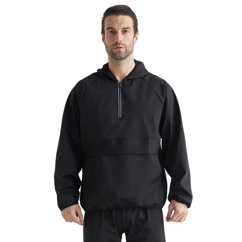 New sweat suit men's fitness sports sweating top fat loss sweating running training sweat sweat suit sauna suit set