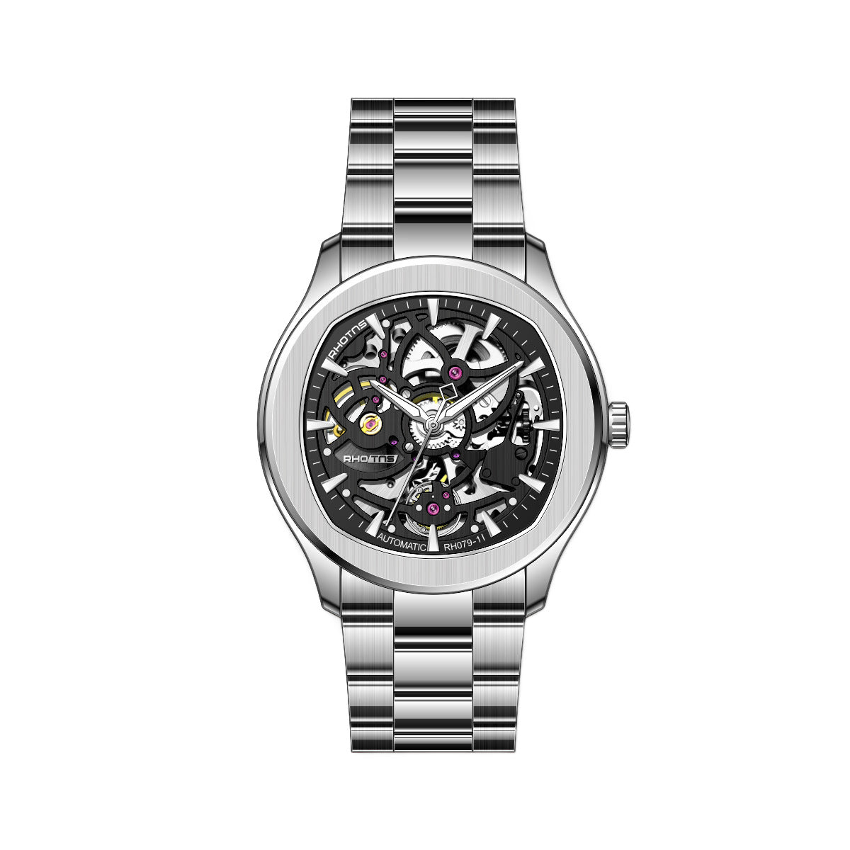 Automatic Skeleton Stainless Steel Watch