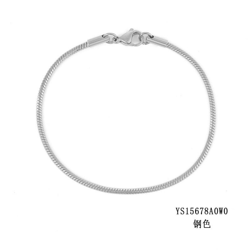 Korean round snake chain bracelet gold-plated stainless steel bracelet tide men's and women's jewelry fine bracelet batch