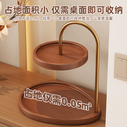 Storage display rack retro bedroom household bamboo and wood jewelry entrance aromatherapy key tray desktop bean storage