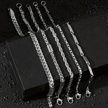 temu explosive stainless steel bracelet fashion men's bracelet set Cuban chain hip hop style titanium steel jewelry manufacturer
