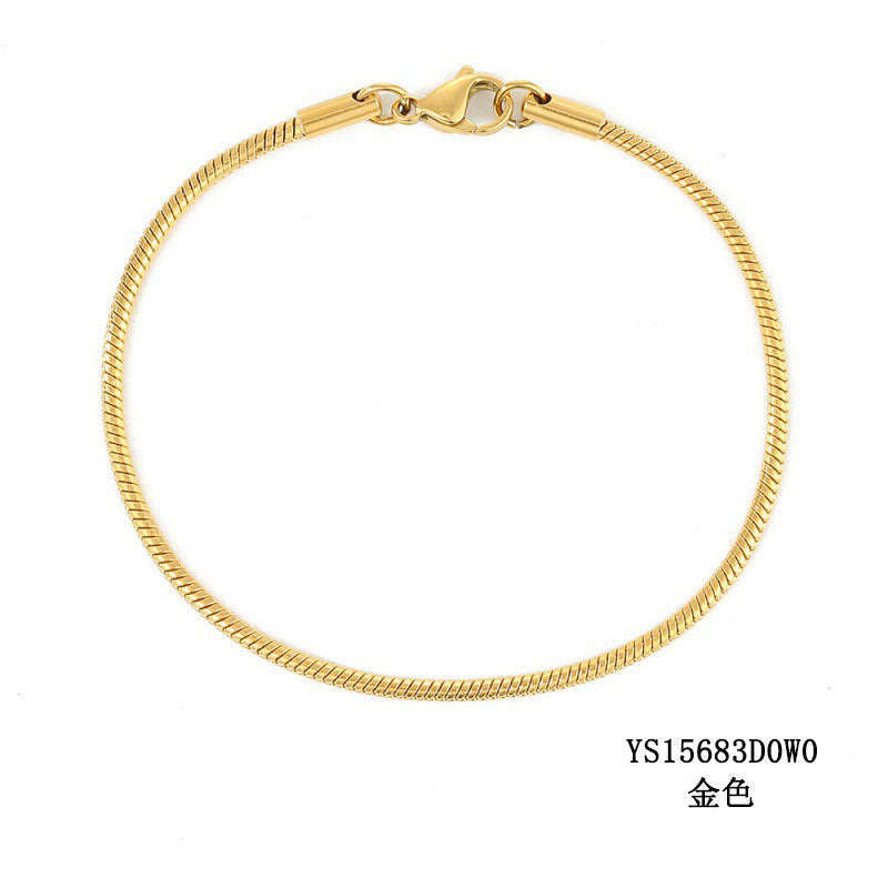 Korean round snake chain bracelet gold-plated stainless steel bracelet tide men's and women's jewelry fine bracelet batch