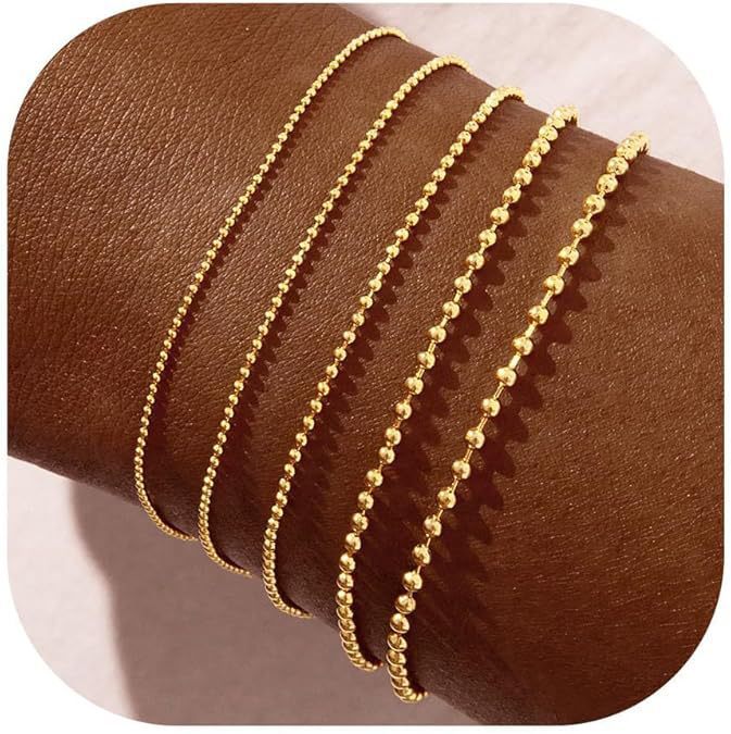 European and American cross-border simple five-piece bracelet men's hip hop niche metal chain set multi-layer chain simple bracelet