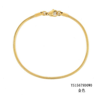 Korean round snake chain bracelet gold-plated stainless steel bracelet tide men's and women's jewelry fine bracelet batch