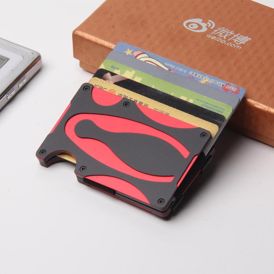 New Bowling Ball Pattern Aluminum Alloy Card Holder RFID Carbon Fiber Metal Wallet Slim Men's Credit Card Bag Card