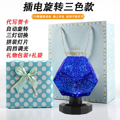 Play with the four seasons starry sky projection lamp, romantic rotating constellation projector, Douyin, the same starry night light