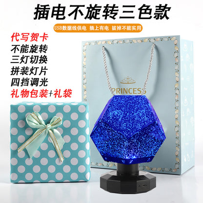 Play with the four seasons starry sky projection lamp, romantic rotating constellation projector, Douyin, the same starry night light