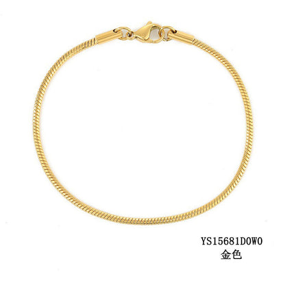 Korean round snake chain bracelet gold-plated stainless steel bracelet tide men's and women's jewelry fine bracelet batch