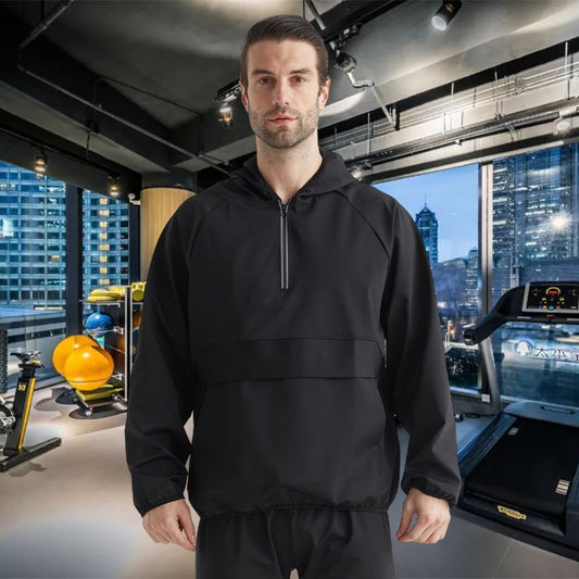New sweat suit men's fitness sports sweating top fat loss sweating running training sweat sweat suit sauna suit set