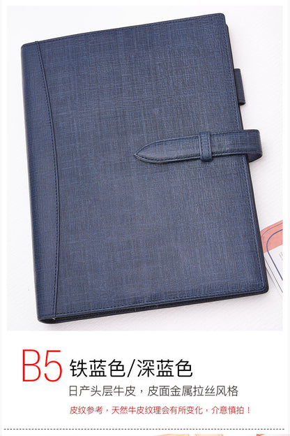 r.king Pinshi B5A5 loose-leaf crocodile pattern cowhide handbook, leather note, office stationery, business notebook