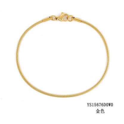 Korean round snake chain bracelet gold-plated stainless steel bracelet tide men's and women's jewelry fine bracelet batch