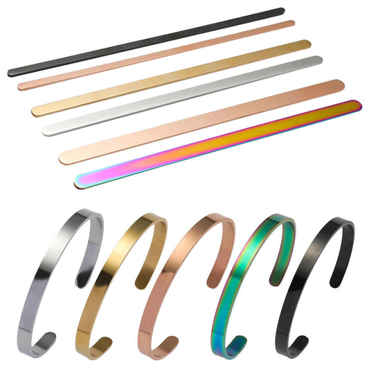 Cross-border titanium steel bracelet fashion simple stainless steel bracelet does not fade open C shape bracelet versatile hand jewelry wholesale