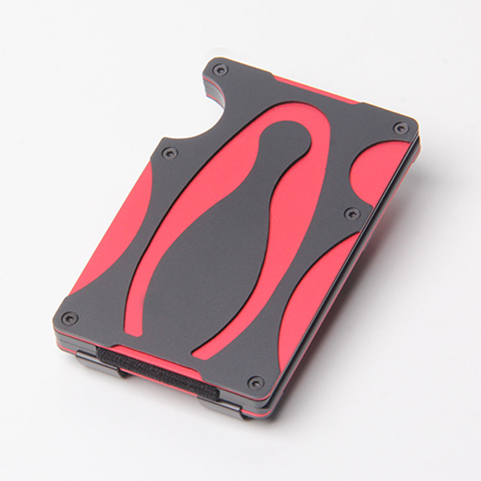 New Bowling Ball Pattern Aluminum Alloy Card Holder RFID Carbon Fiber Metal Wallet Slim Men's Credit Card Bag Card